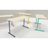 TABLE S2 2 PERSONNES 50*1300 T4 BLEU D'ALUMINE - PLATEAU SERINGA - CHANT ABS BLANC